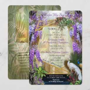 Tropical Wisteria Paradise at the Golden Palace In Invitation