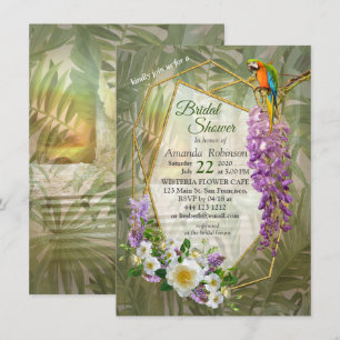 Tropical Wisteria Paradise at the Golden Palace Invitation
