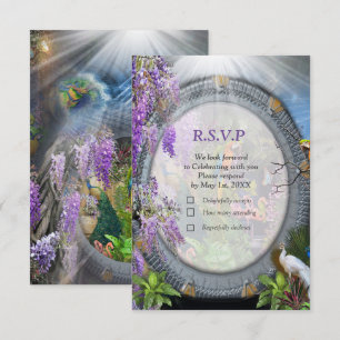 Tropical Wisteria Paradise at the Golden Palace RS RSVP Card
