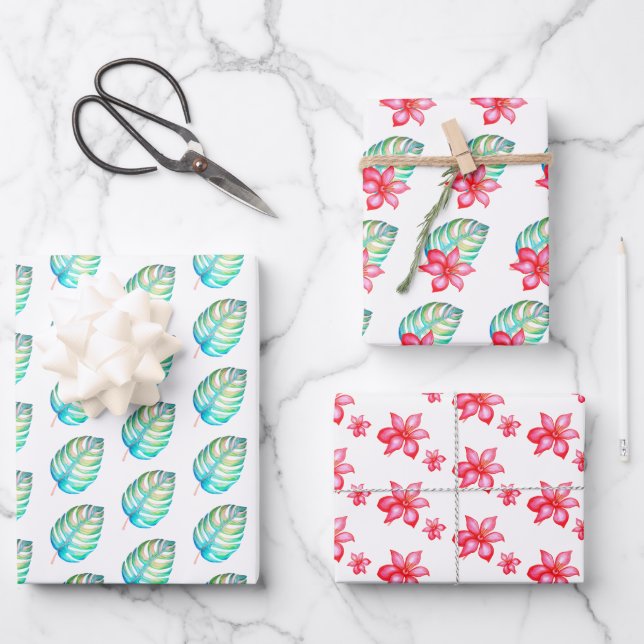 Tropical Wrapping Paper Set of 3  (Front)