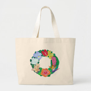Tropical Wreath Large Tote Bag