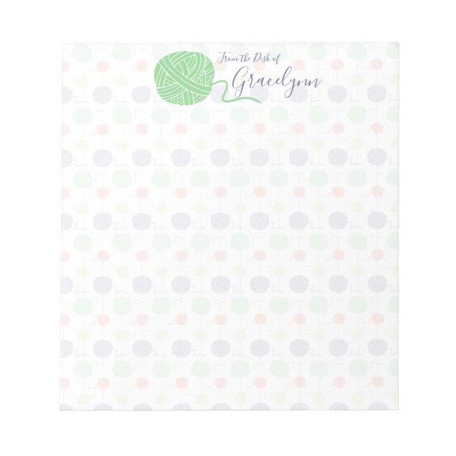 Tropical Yarn Ball String Pattern Notepad (Front)