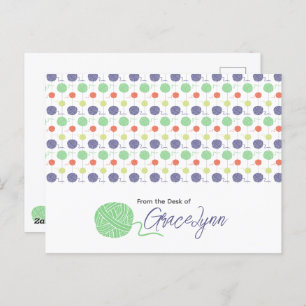 Tropical Yarn Ball String Pattern Postcard