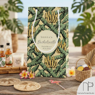 Tropical Yellow Banana Leaves Bachelorette Small Gift Bag