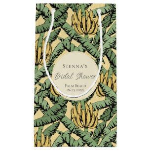 Tropical Yellow Banana Leaves Bachelorette Small Gift Bag