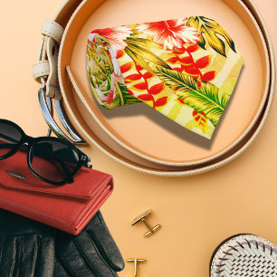 Tropical Yellow Floral Hawaiian pattern Tie