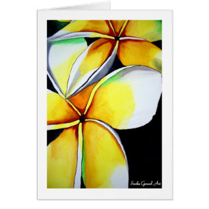 Tropical Yellow Frangipani flower original art