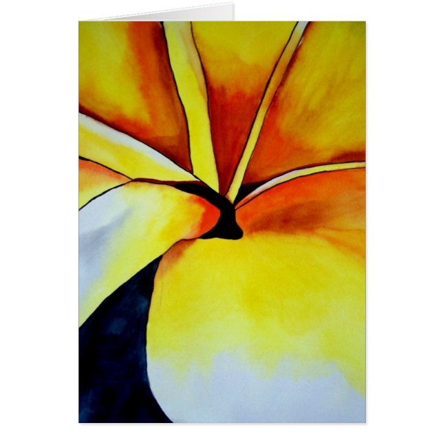 Tropical Yellow Frangipani flower original art (Front)