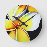 Tropical Yellow Frangipani flower original art