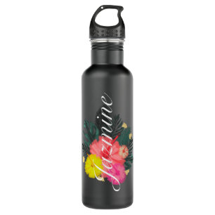 Tropical Yellow Hibiscus Florals 710 Ml Water Bottle
