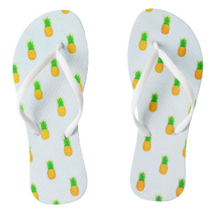 Tropical Yellow Pineapple Print Beach Flip Flops