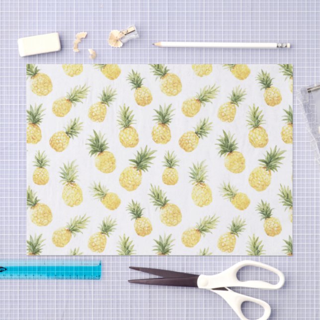 Tropical Yellow Pineapples Bridal Shower Tissue Paper (Craft)