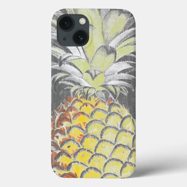 Tropical Yellow Pinneapple on Grey Case-Mate iPhone Case (Back)