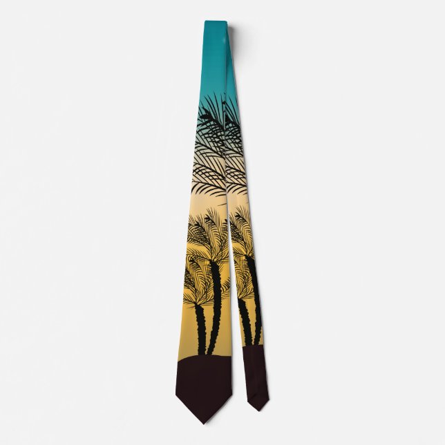Tropical Yellow Sunset Modern Minimalist Tie (Front)