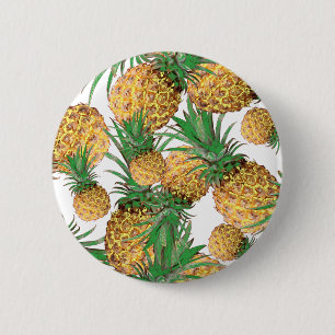 Tropical Yummy Pineapple Pattern 6 Cm Round Badge