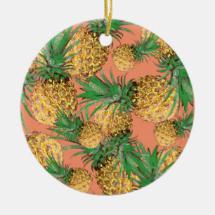 Tropical Yummy Pineapple Pattern Ceramic Tree Decoration