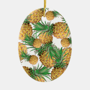 Tropical Yummy Pineapple Pattern Ceramic Tree Decoration