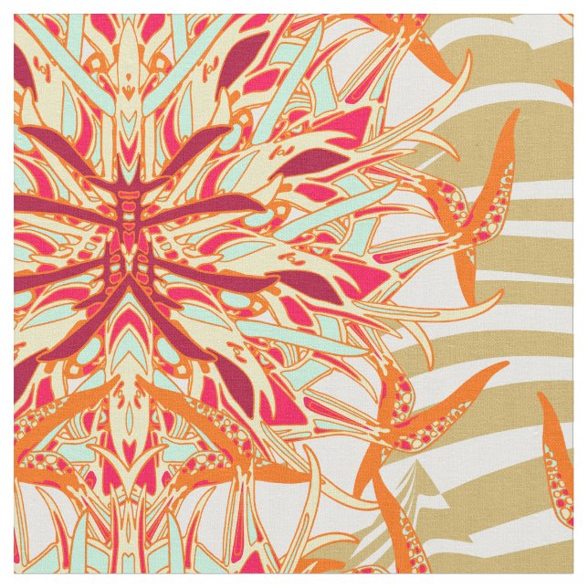 Tropical Zebra Fabric (Close Up)