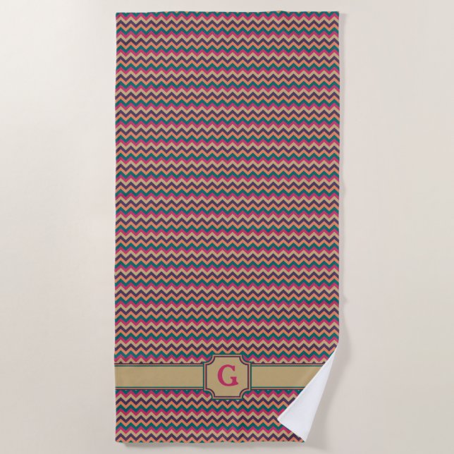 Tropical Zigzag Beach Towel (Front)