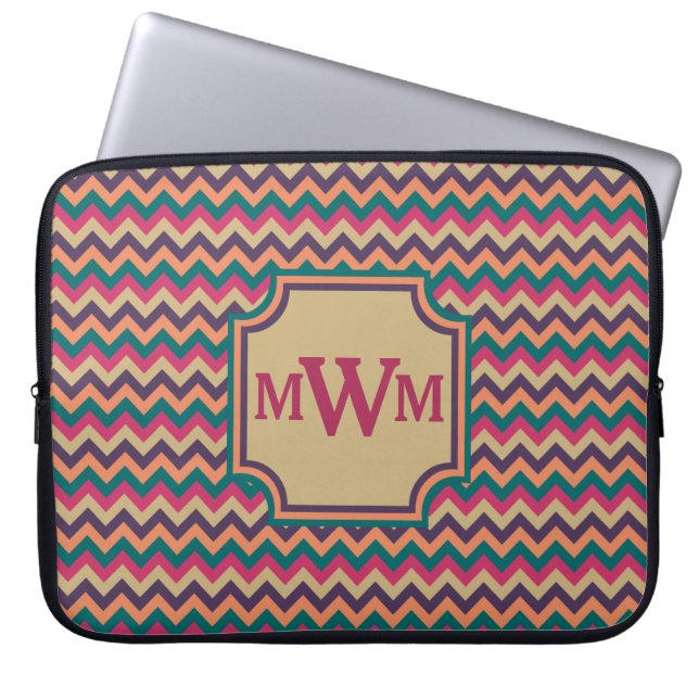 Tropical Zigzag Laptop Sleeve (Front)