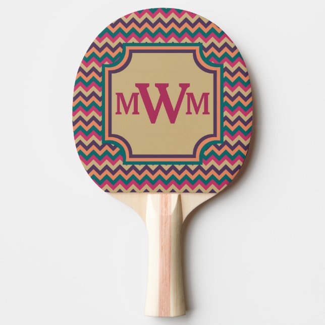 Tropical Zigzag Ping Pong Paddle (Front)