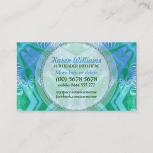 Tropicana Blue Aqua Green Textile Business Card