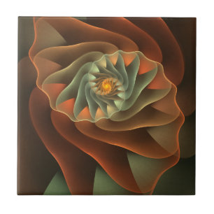 Tropicanna Orange Abstract Floral Tile