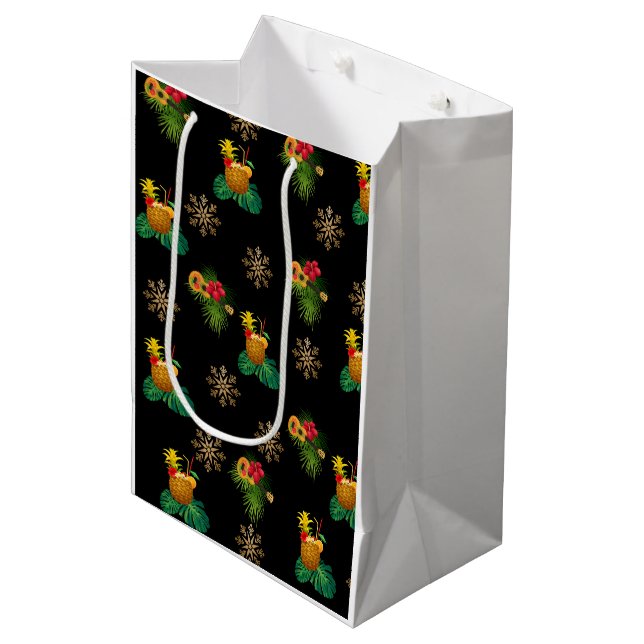 Tropicas - Gift Bag Pineapple Elegant Black (Front Angled)