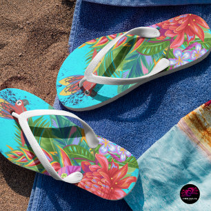 TropiColor Fusion Macaw & Floral Serenade Flip Flops