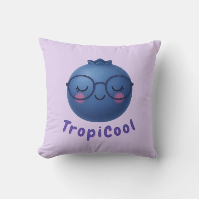 TropiCool Blueberry– Cute & Dreamy Fruit Decor Cushion (Front)