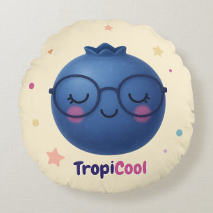 TropiCool Blueberry – Round Kawaii Fruit  Cushion