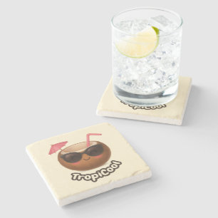 TropiCool Coconut – Cute Summer Stone Coaster