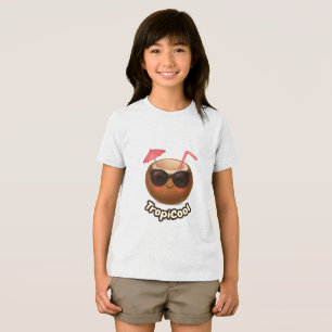 TropiCool Coconut – Cute Summer T-Shirt for Kids Tri-Blend Shirt