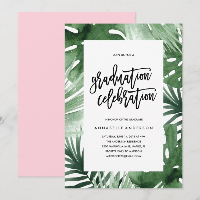 Tropics Graduation Celebration Invitation (Front/Back)