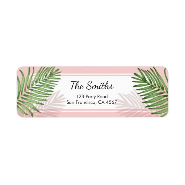 Tropics Return Address Label Tropical Beach Palm (Front)