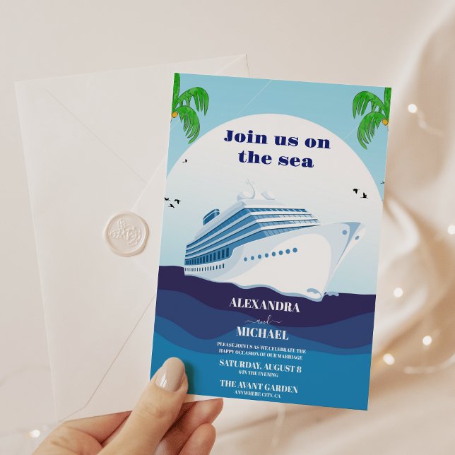 Tropics Seascape Beach Cruise Wedding Invitation (Creator Uploaded)