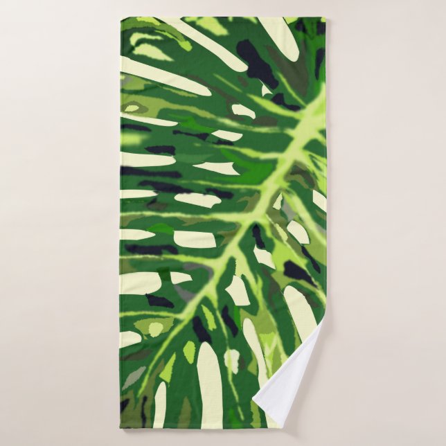 Troppical Monstera Leaves Bath Towels (Bath Towel)