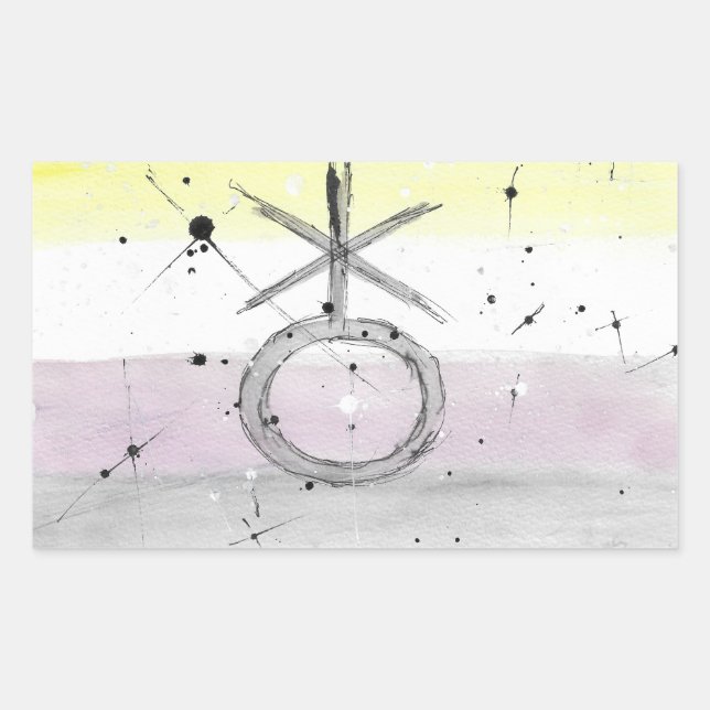 TROS Nonbinary Pride Flag stickers (Front)