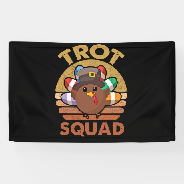 Trot Squad Turkey Pilgrim Costume Banner (Horizontal)
