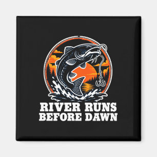 Trotline catfish grandpa vintage distressed river magnet