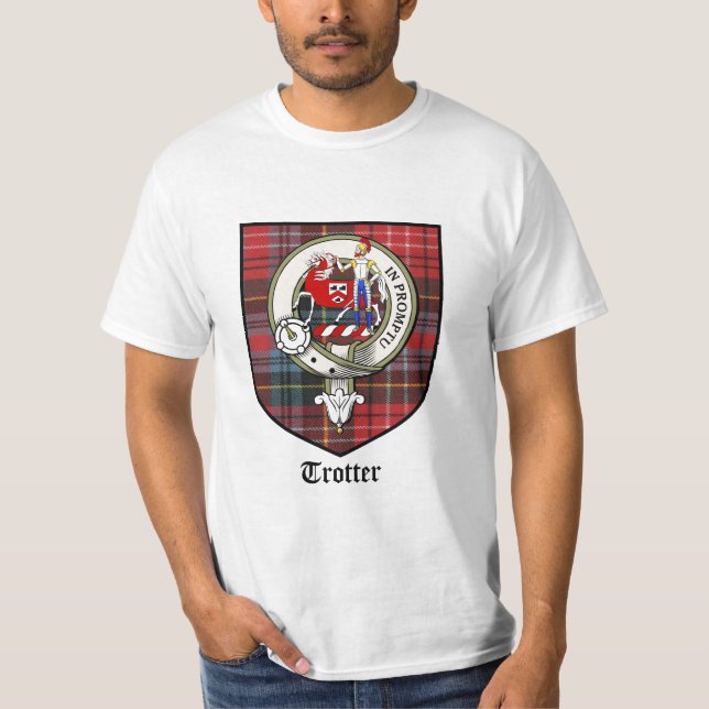 Trotter Clan Crest Badge Tartan T-Shirt (Front)
