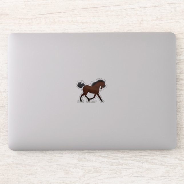 Trotting Bay Horse With Blaze Pony Equestrian (Computer)