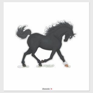 Trotting Black Horse With Star & Sock Black Beauty