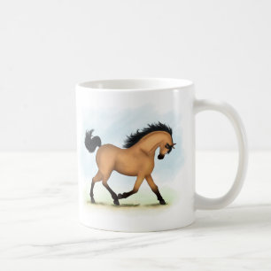 Trotting Buckskin Horse Equestrian Coffee Mug