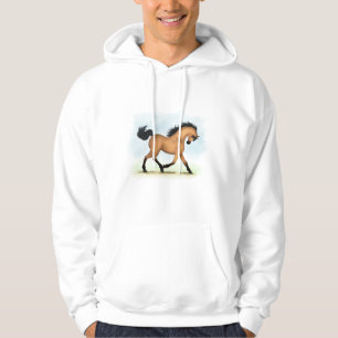 Trotting Buckskin Horse Equestrian Hoodie
