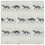 Trotting Greyhounds Dog Art Fabric