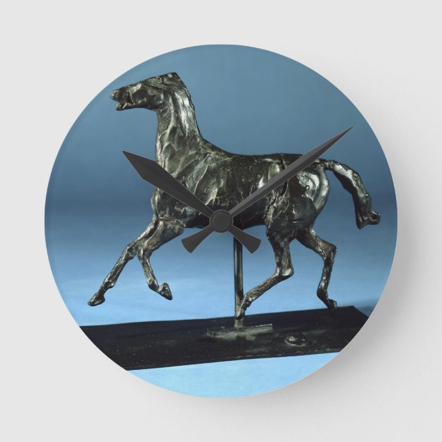 Trotting Horse (bronze) Round Clock (Front)