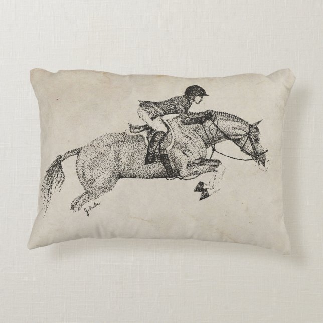 Trotting Horse Holiday Christmas Decorative Cushion (Back)