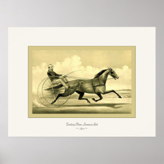Trotting Mare American Girl ~ 1870 ~ Fine Art Poster