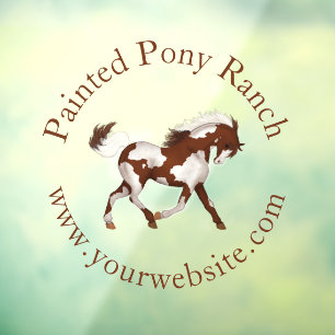 Trotting Overo Skewbald Paint Horse Custom Logo Window Cling